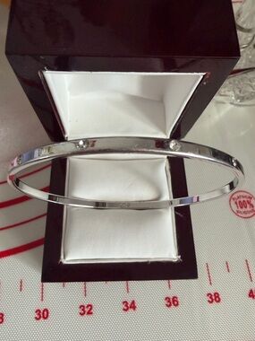 Swarovski Silver Crystal Accent Bangle Bracelet